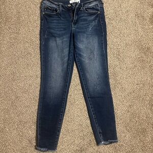 KanCan Blue Skinny Jeans with Distressed Detailing